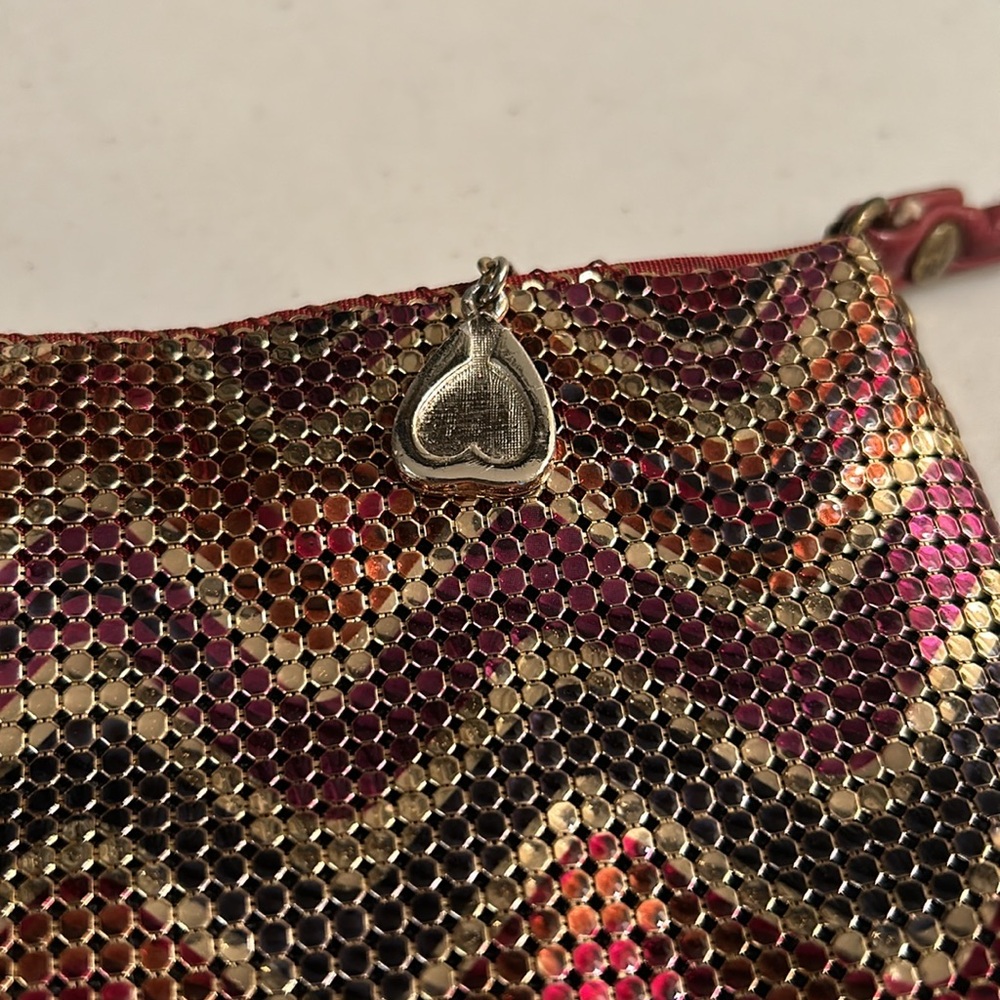 Whiting & Davis Mesh Chevron Design Handbag Purse - image 3